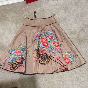 Vibrant Floral A-Line Skirt